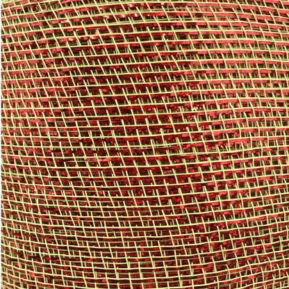 6 Inch by 20 Designer Netting Lime with Red Glamour