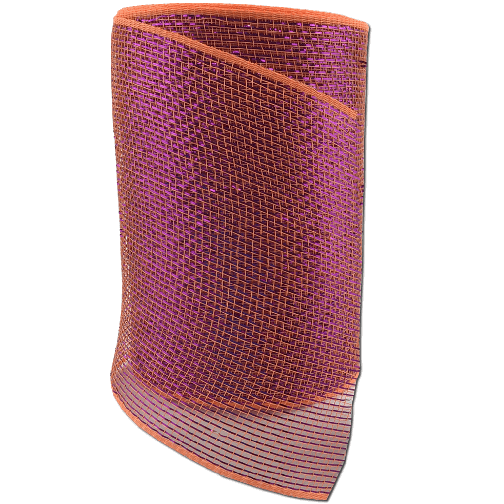 6 Inch by 20 Yard Designer Netting Orange with Purple Glamour