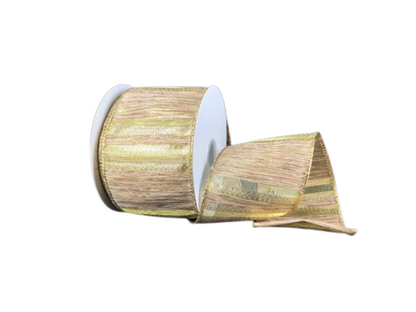 2.5 Inch Brown Gold Ombre Striped Ribbon