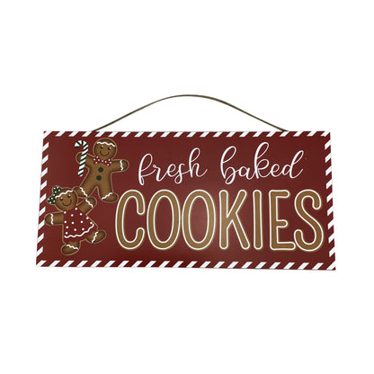 12.5 Inch Wood Fresh Baked Cookies Gingerbread Sign