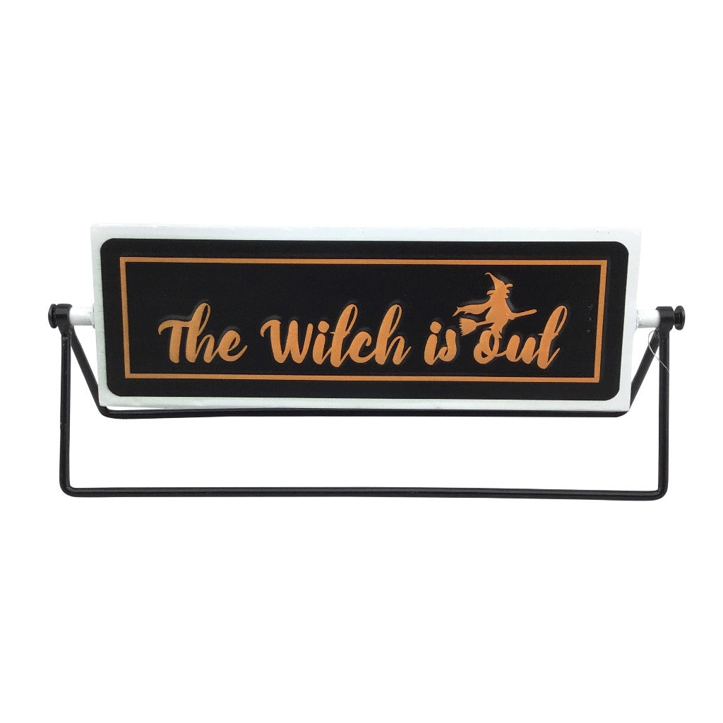 Enamel Reversible Halloween Sign On a Stand 2 Styles