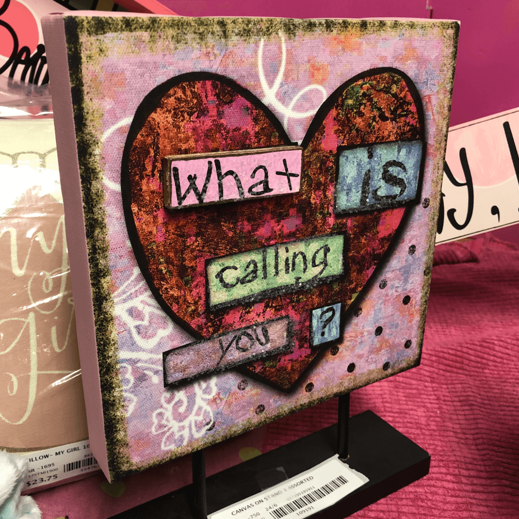 8" Rustic Pink Canvas on Stand