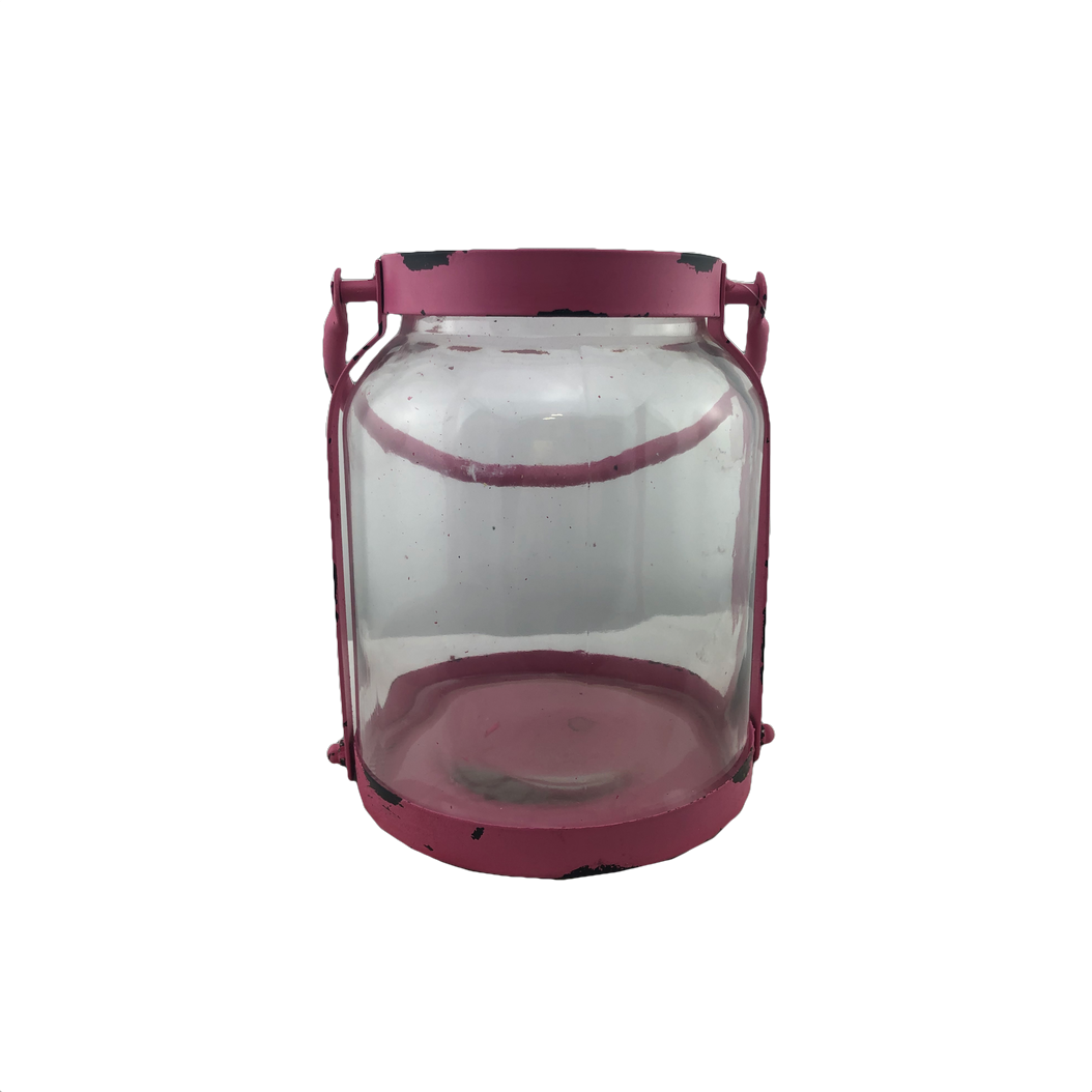 9" Glass Metal  Lantern 3 Colors