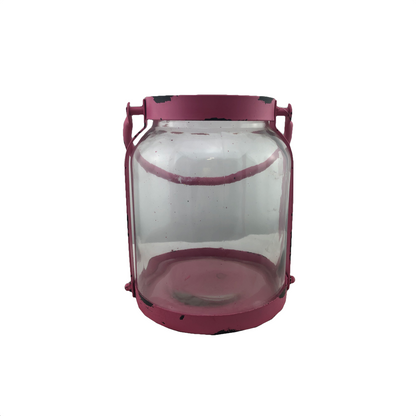9" Glass Metal  Lantern 3 Colors