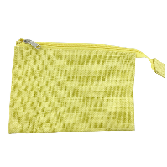 9" Jute Cosmetic Bag - Yellow