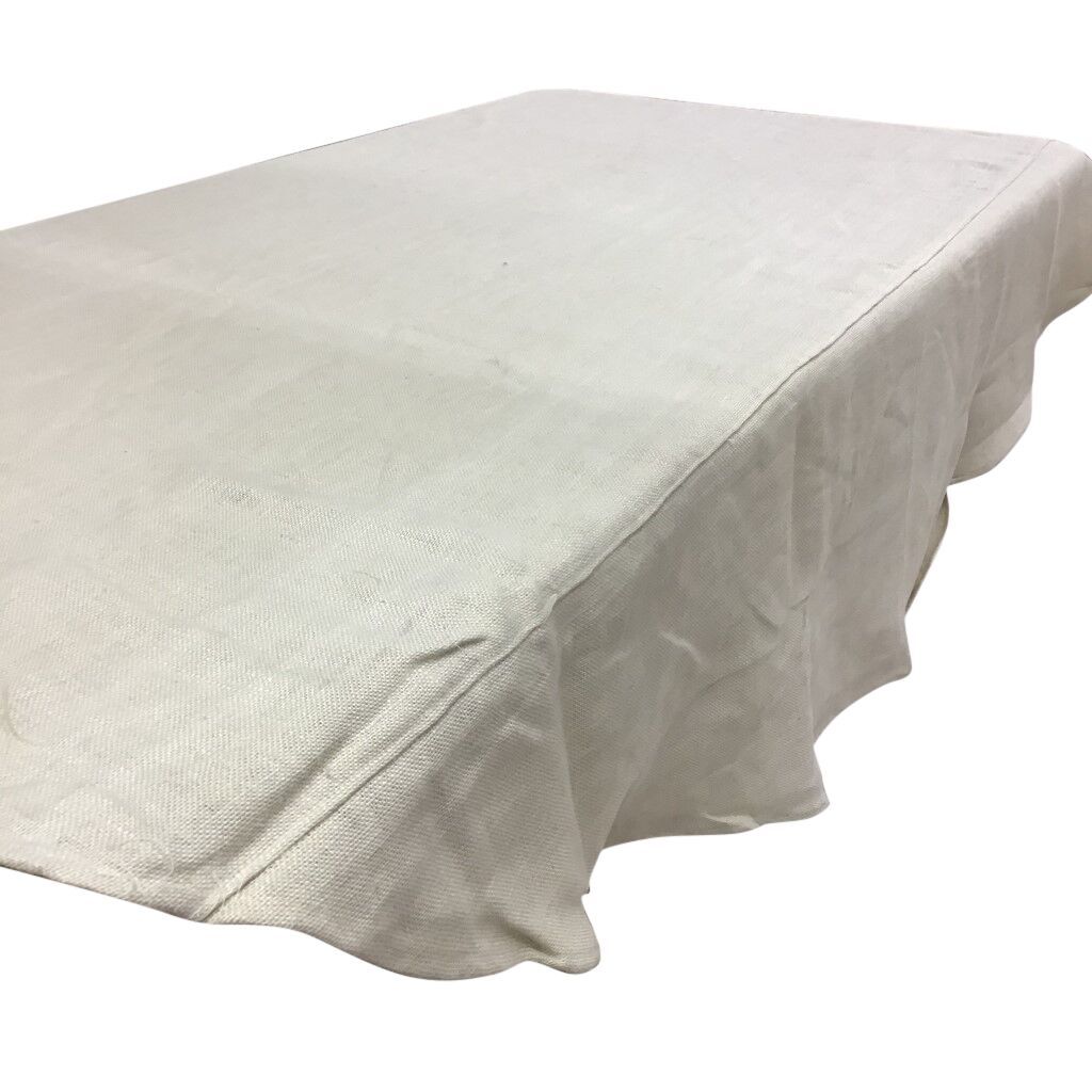 96 Inch Beige Burlap Tablecloth