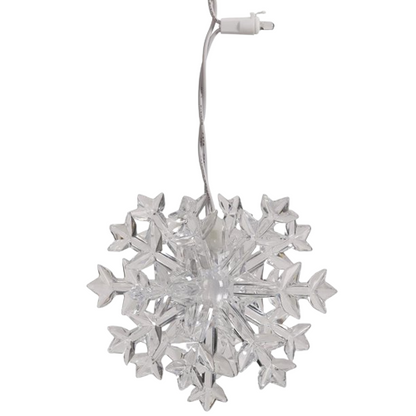 Home Accents Holiday 70 Cool White Dome LED Icicle Lights With 5 3D Snowflakes (Open Box)