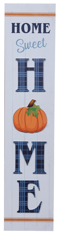 Wood Blue Plaid Home Sweet Home Porch Sign