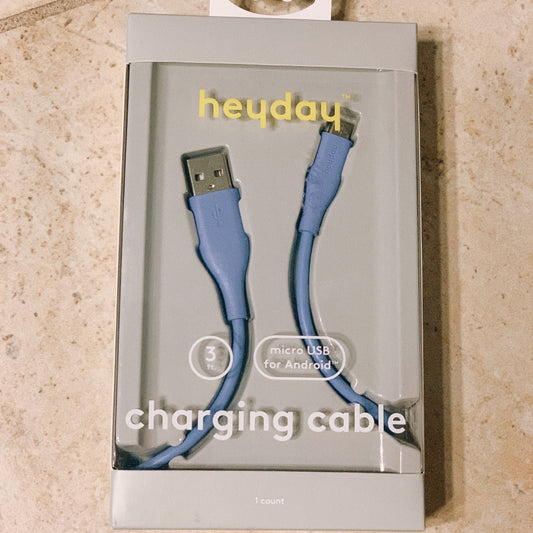 Heyday 3' Micro-USB to USB-A Round Cable Powder Blue