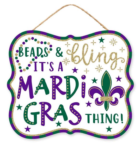 Beads Bling Mardi Gras Thing Sign