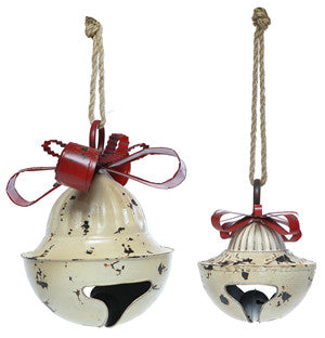 Small Hanging White Bell With Bow