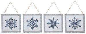 Wood/Metal Snowflake Hang- 4 Styles