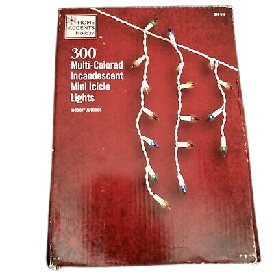 Home Accents Holiday 300 Multi-Colored Incandescent Mini Icicle Lights