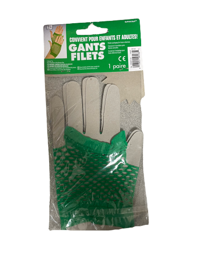 Green Fingerless Fishnet Gloves