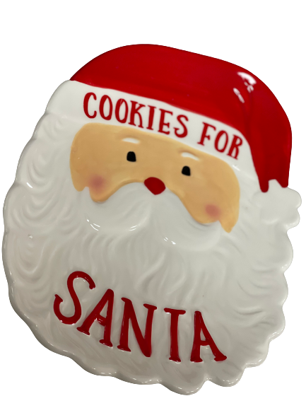 Ceramic Santa Face Cookie Plate