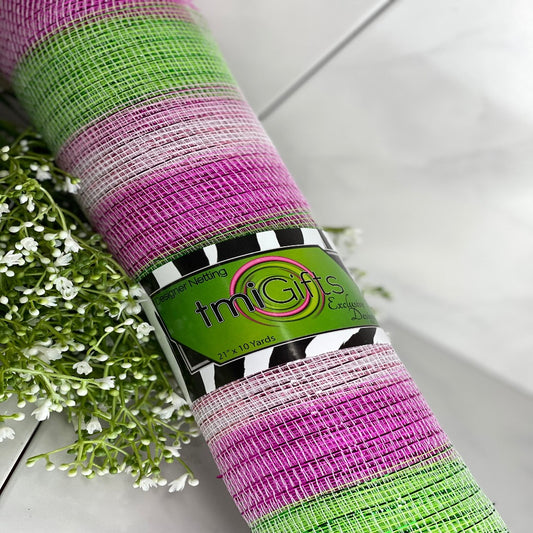 20 Inch by 10 Yards Designer Netting Azalea Stripe