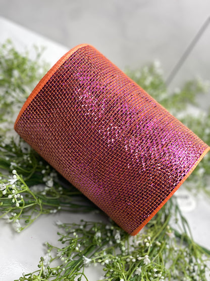 6 Inch by 20 Yard Designer Netting Orange with Purple Glamour