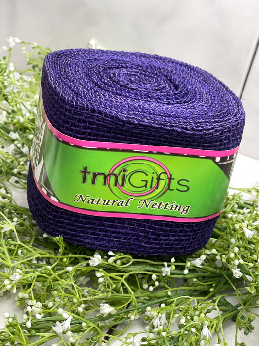4 Inch by 10 Yards Designer Jute Purple Netting