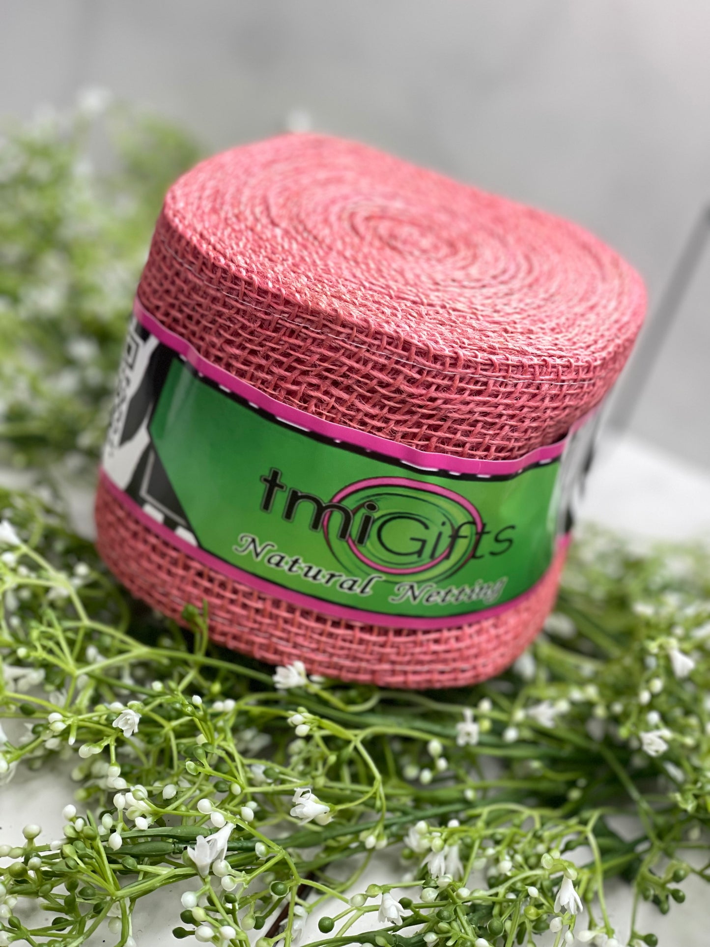 4 Inch by 10 Yards Designer Jute Pink Netting