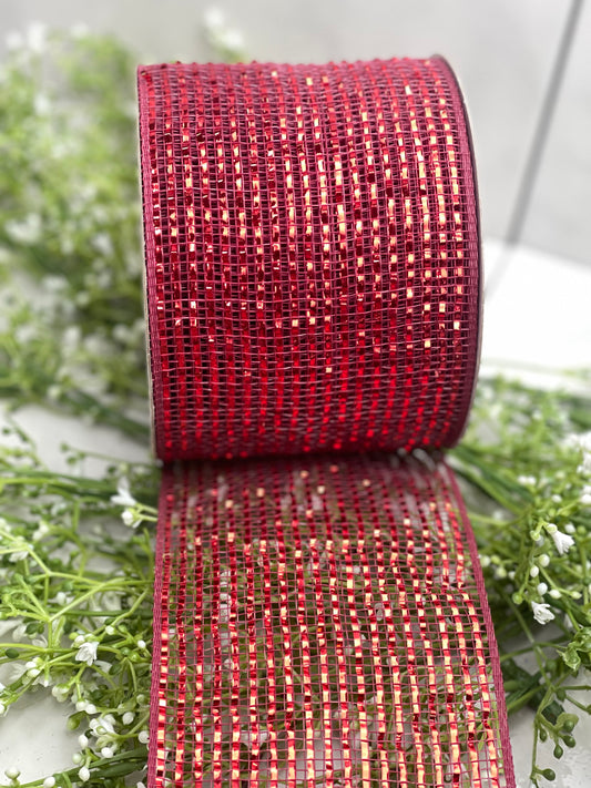 4 Inch by 20 Yards Designer Netting Scarlet Red Glamour