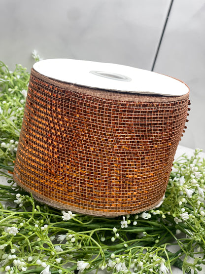 4 Inch by 20 Yards Designer Netting Copper Glamour