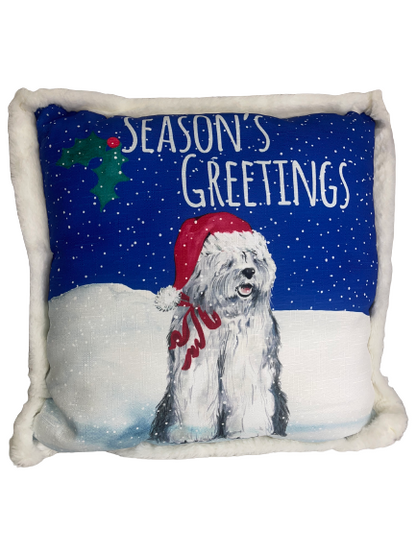 Seasons Greetings Dog Pillow