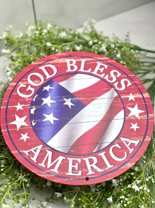 8 Inch God Bless America Sign