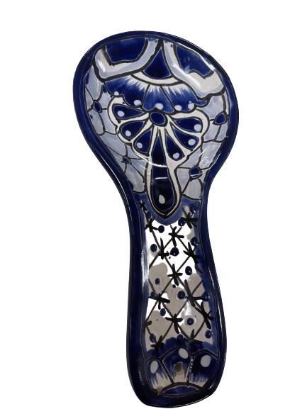 Blue And White Talavera Chata Spoon Holder Pottery