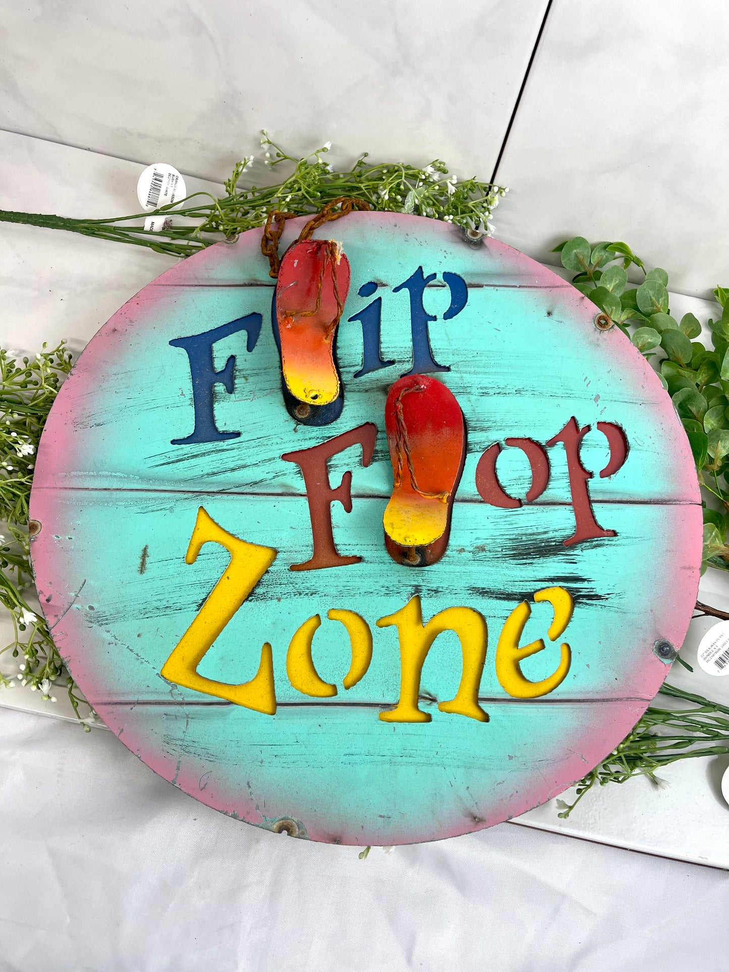 Flip Flop Zone Hanging Metal Sign