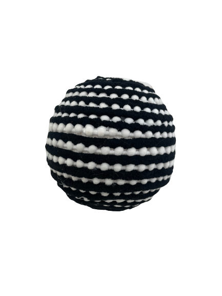 Licorice Striped Ball Ornament  Black White