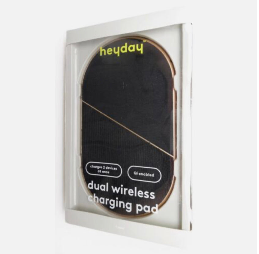 Heyday Dual Wireless Black And Rose Gold Charging Pad