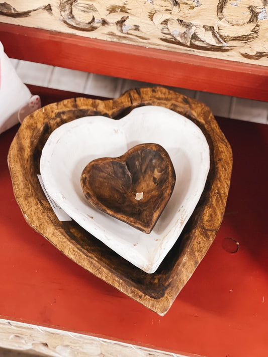 Large Heart Shaped Dough Bowl