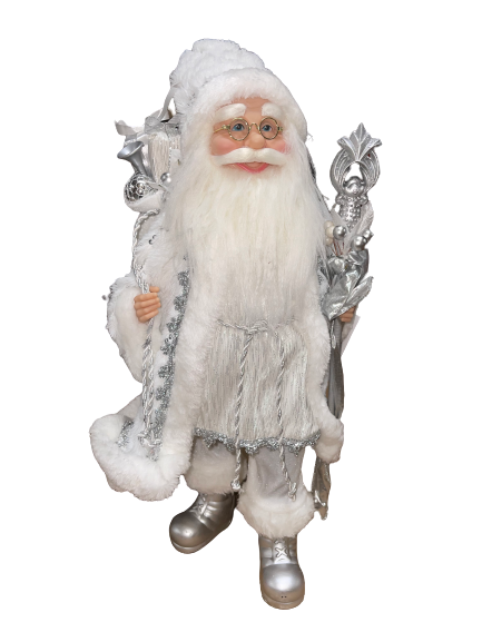 18 Inch Silver Santa With Gift Sack
