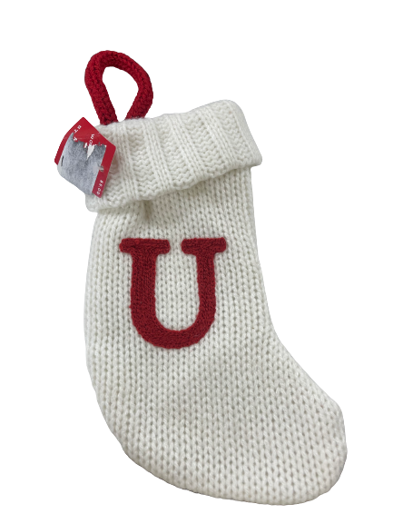 White Initial Mini Stocking 7"