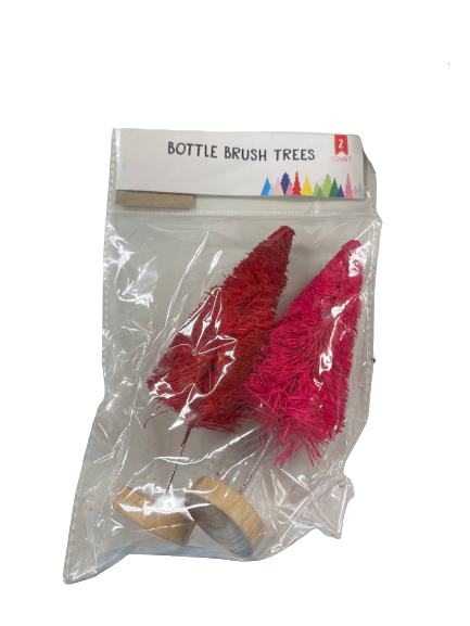 Red And Pink Bottle Brush Trees Two pack