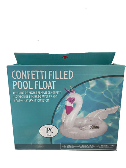 Unicorn Confetti Filled Pool Float