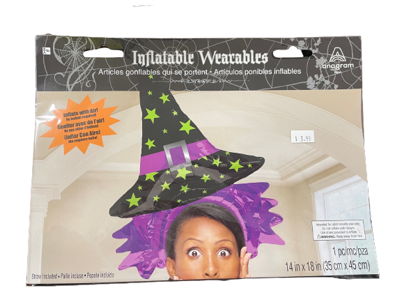 Inflatable Wearable Witch Hat