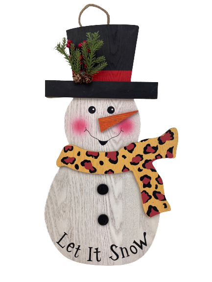 Holiday Leopard Hanging Snowman
