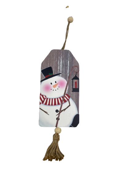 Wood Snowman Tag   Ornament 4 Styles
