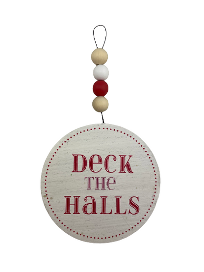 Wood Word And Bead Ornament  4 Styles