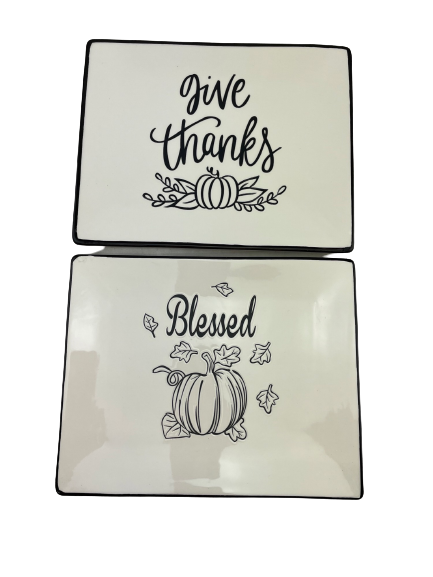 Ceramic Blessed Thanks Plate 2 Styles