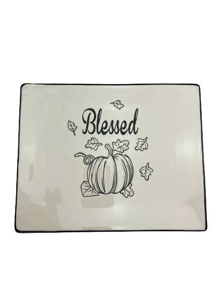 Ceramic Blessed Thanks Plate 2 Styles