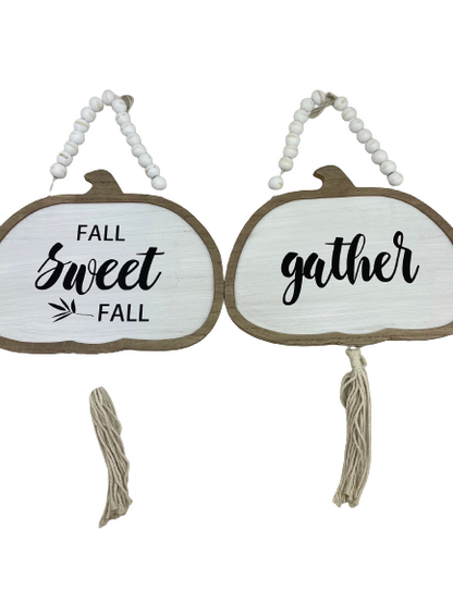Wood Hanging Pumpkin Signs Assorted Styles