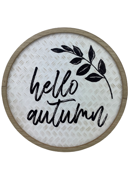 Fall Woven Round Sign Assorted