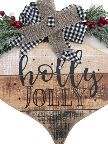 Wood Holiday Sign Ornament 3 Styles