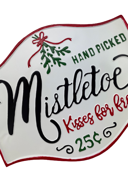 Enamel Mistletoe Kisses Wall Hang