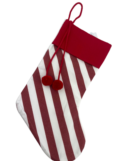 Red And White Stripe Holiday Stocking