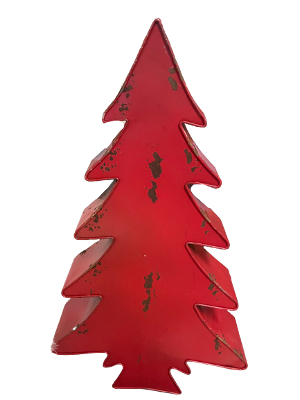 Large Metal Red White And Green Flat Tree 3 Styles