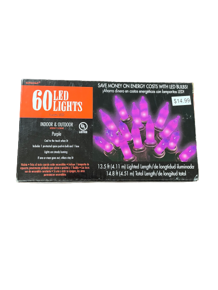 60 LED Purple Lights