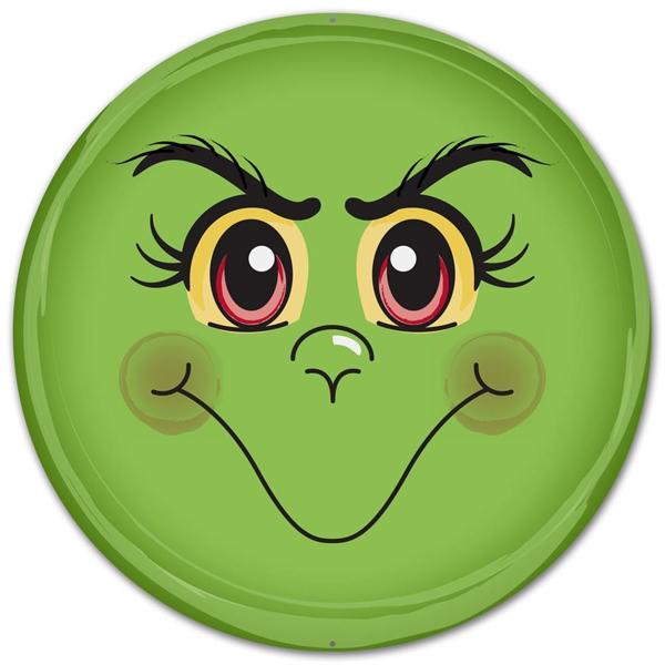 8 Inch Metal Green Monster Face